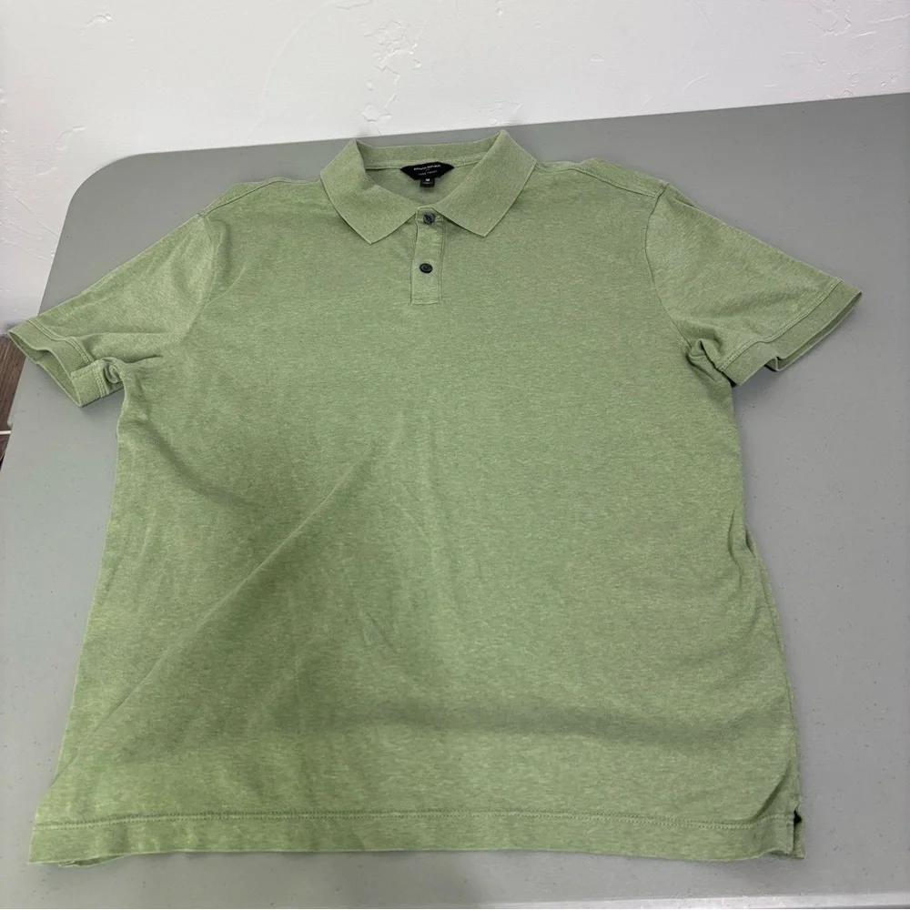 Banana Republic Luxe Touch Men's Medium Polo Green Short Sleeve Cotton